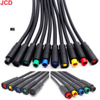 JCD M6 M8 2/3/4/5/6Pin Core 6mm Male Female Julet Electric Ebike Butt Plug Connector Cable Signal Sensor Waterproof Scooter Wire