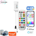 TUYA Addressable Controller With 24Keys Remote Control RGBIC Smartlife RGBIC LED Strip Controller Chase effect Work With Alexa