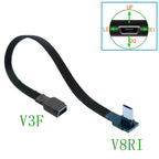 0.1M0.2M0.5M1M mini USB female to micro revolving connector, dash cam adapter cable, T-shaped port to Android navigation extensi
