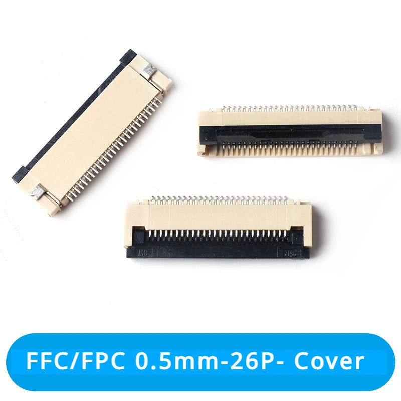 50Pcs/lot FFC FPC Connector 0.5mm 1.0mm 4P/6P/8P/10P/12/14/16/20/24/30/32/40P Pin Flip Type Ribbon Flat Connector Bottom Contact