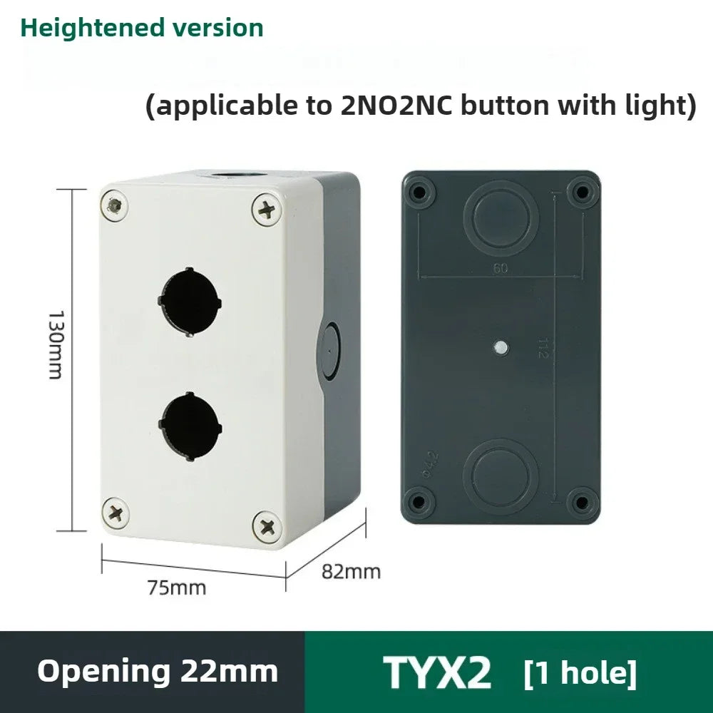 1/2/3/4/5 Hole Button Switch Control Box Button Emergency Stop Dustproof Waterproof IP65 Button Thickened Yellow Gray