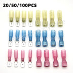 20/50/100PCS Male Female Heat Shrink Spade Crimp Terminal Waterproof Insulated Butt Electrical Wire Connector Cable Terminal Kit