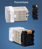 DH48S-S Time Delay Relay Switch DC24V 12V 0.1S-99H Digital LED Programmable With Base Timer Relay SPDT AC220V With Transformer