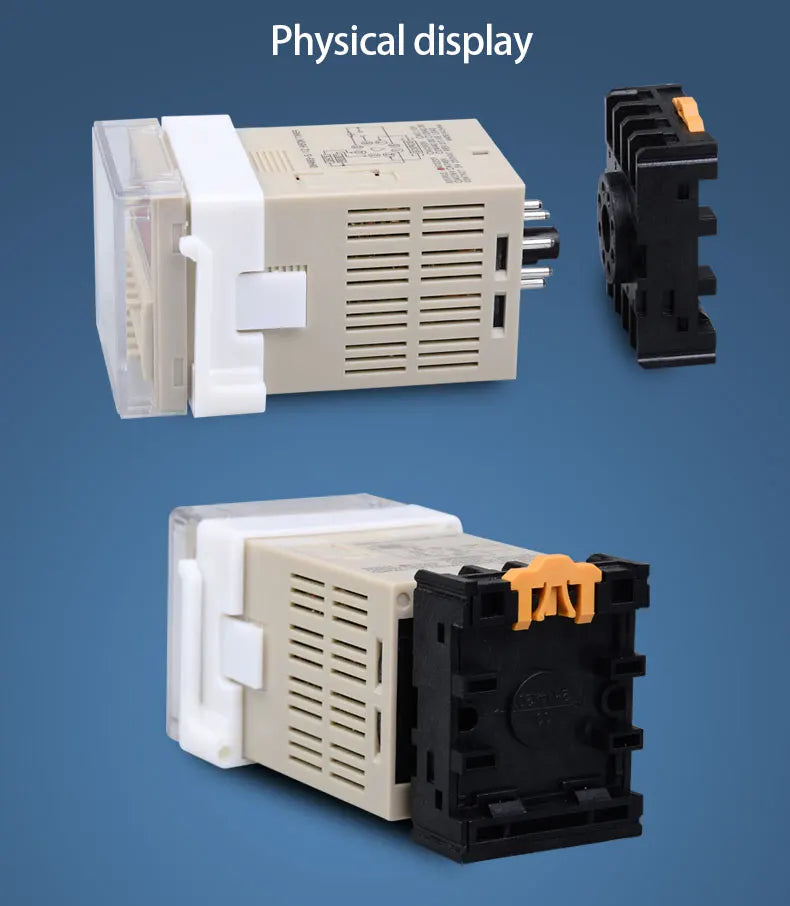 DH48S-S Time Delay Relay Switch DC24V 12V 0.1S-99H Digital LED Programmable With Base Timer Relay SPDT AC220V With Transformer