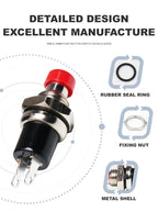 5mm 7mm 10mm Mini Push Button Switch Latching Self Reset Red High Head Small Buttons Switches 2 pins 1NO 1NC 3A/125V 1A/250V