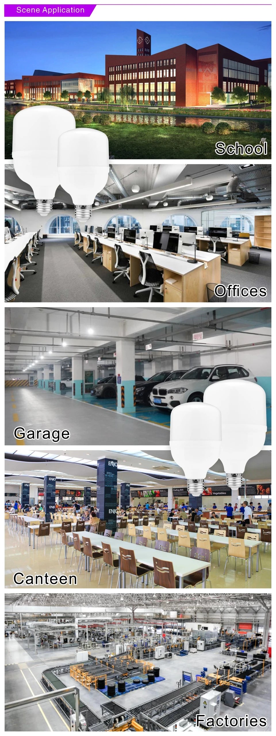 Lampada LED Bulb E27 60W 50W 40W 30W 20W 15W 10W 5W LED Light 220V No Flicker LED Lamp Spotlight Lighting Ampoule Bulb