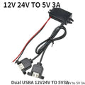 8-32V 12V 24V to 5V 3A DC DC Step Down Converter Type-C USB Power Buck Supply Charger for Mobile Phone iPad Charging Waterproof