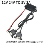 8-32V 12V 24V to 5V 3A DC DC Step Down Converter Type-C USB Power Buck Supply Charger for Mobile Phone iPad Charging Waterproof