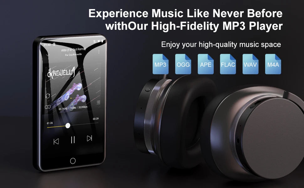 Diofox MP3/MP4 Player Android 4.0 Inch Touch Screen 2+16GB Bluetooth 4.1 Dual‑Band WiFi TF Card Expandable Up To 512GB Portable