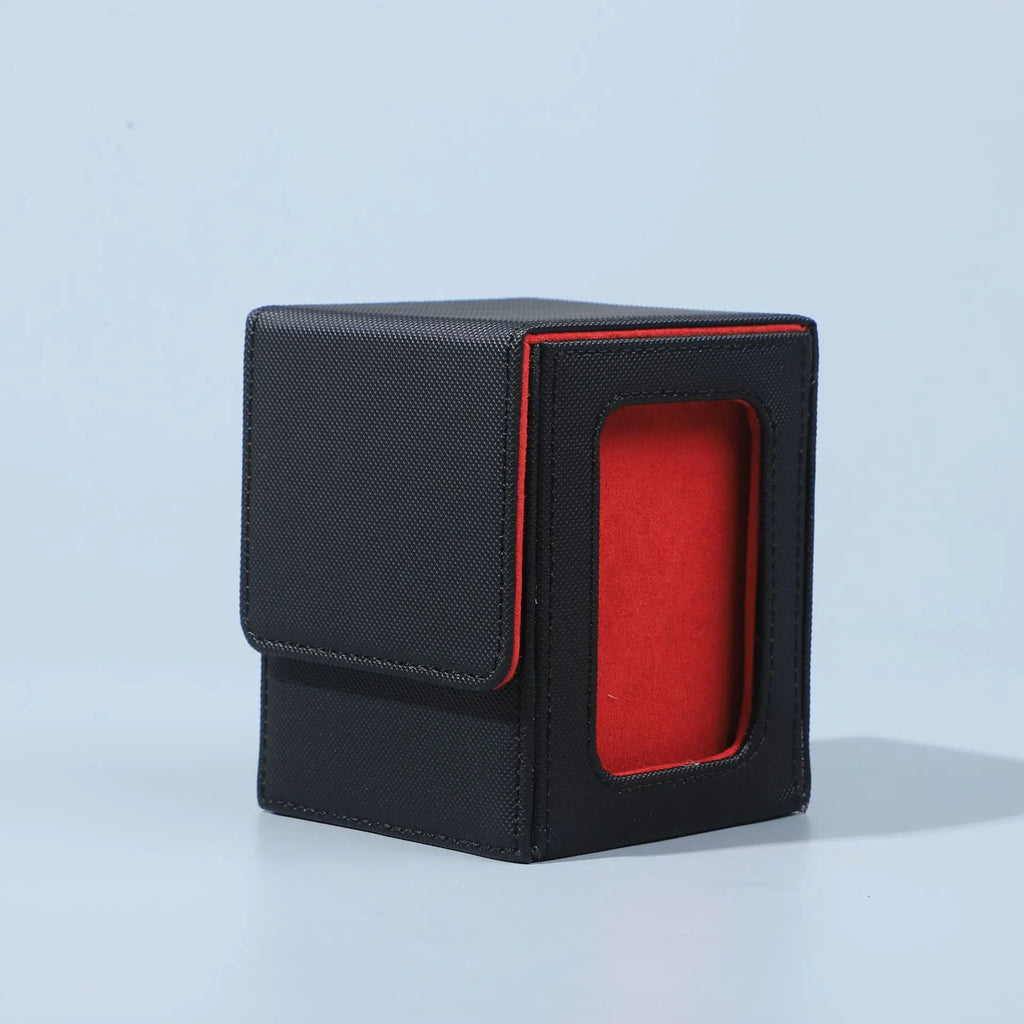PU Window Collection Box Magnetic Closure Stain-resistant Trading Card Storage Box Moisture-proof with Lid Card Deck Box