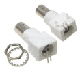 5pcs BNC Female Right Angle Panel Mount Plastic Type White PC Board PCB With Nut bulkhead Connector