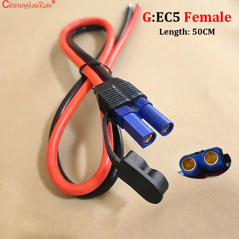 ChengHaoRan 1Set Weldable EC5 Model Aircraft Plug Male  Female Plug 15/30/50/100cm Extension Cord High Current  Plug
