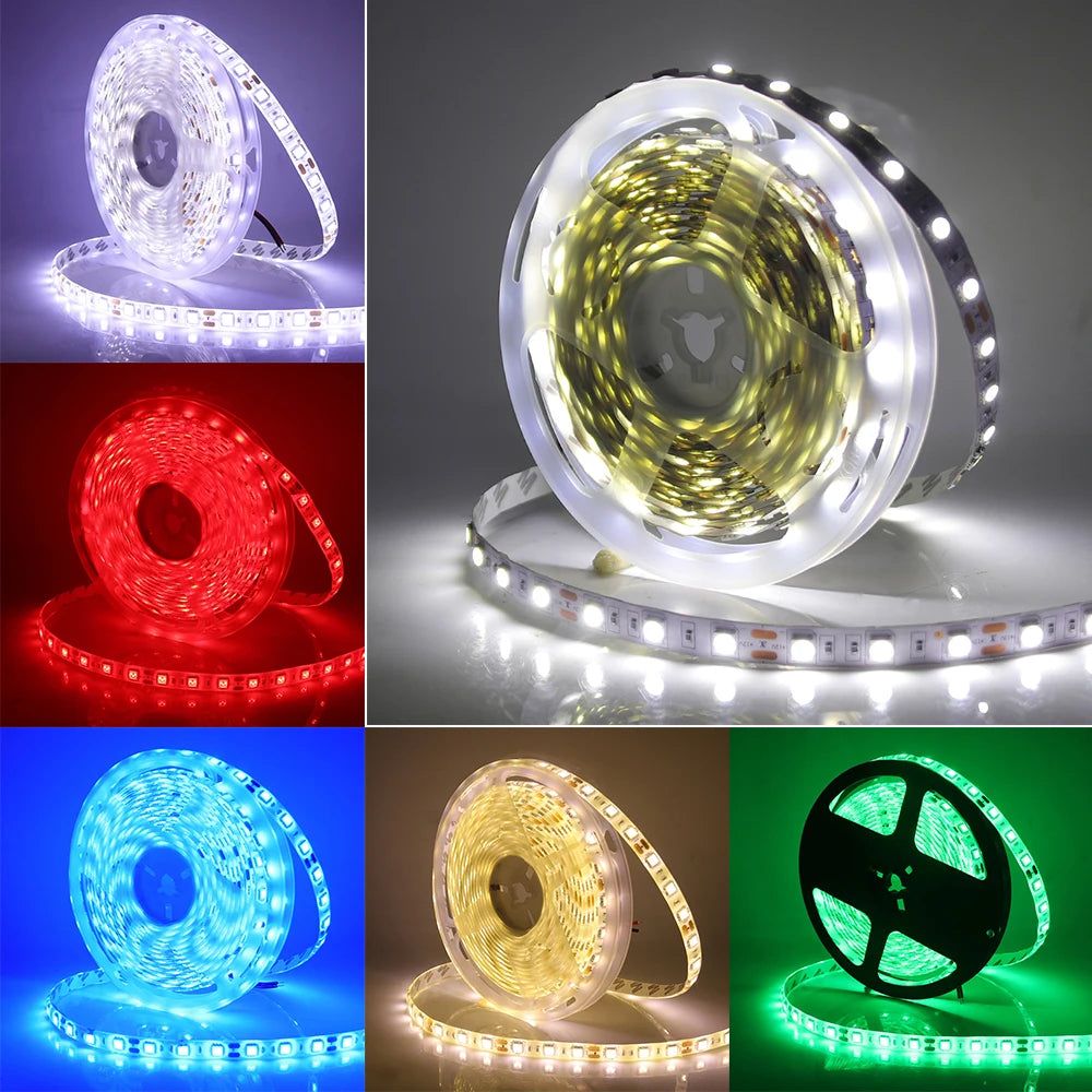 DC12V LED Strip 5050 5054 2835 240LEDs/m High Bright Flexible LED Rope Ribbon Tape Light Lamp Warm White / Cold White 5m