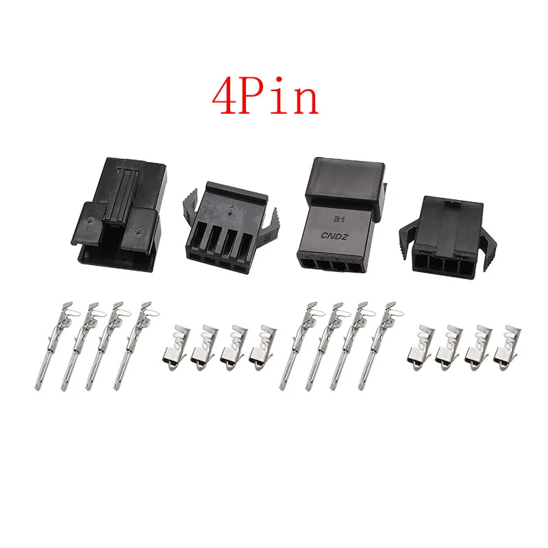 SM 2.54mm Pitch JST SM 2/3/4/5 Pin Female and Male Black Plastic Housing Wire Connector JST SM2.54 Plug Shell Crimp Terminals