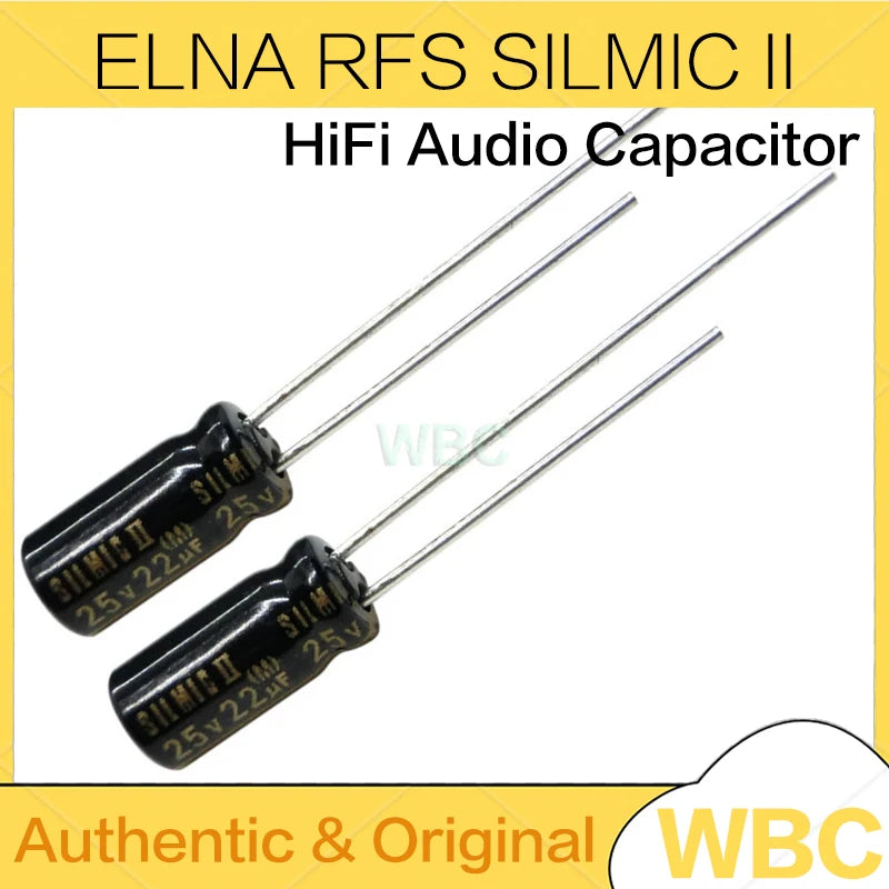 10Pcs/Lot ELNA SILMIC II RFS Series HiFi Audio Capacitor 6.3V 10V 16V 25V 50V 63V 100V 10uF 22uF 47uF 100uF 220uF 470uF 1000uF