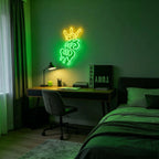 Crown Dripping Dollar LED Neon Sign USB Green Money Symbol Neon Wall Light for Bar Man Cave Bedroom Decor