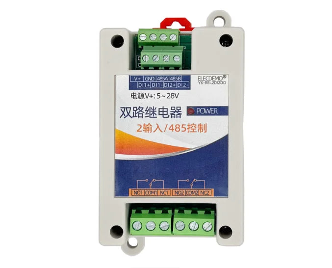 RS485 Modbus RTU 2-Ch DIDO Relay IO Expansion Module, High Precision Digital Input Output Controller, Industrial PLC Board DIY