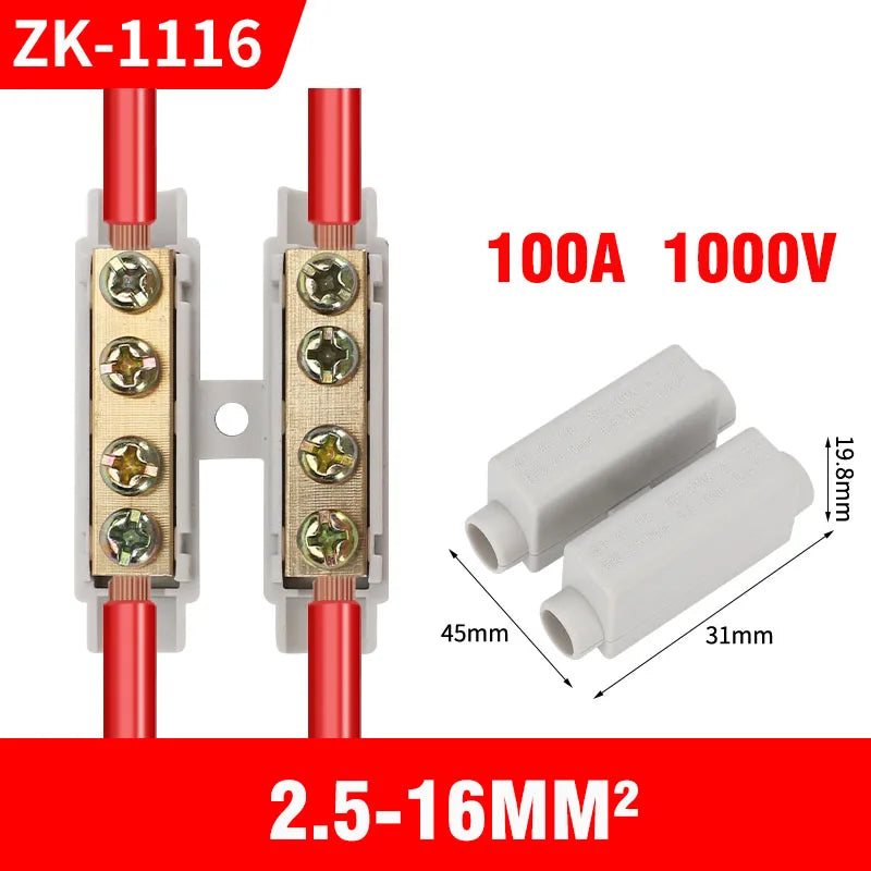 High Power Branch Terminal Quick Wire Connector Terminal Block 400V Electrical Cable Junction Box ZK-306 T-Type Wiring Terminal