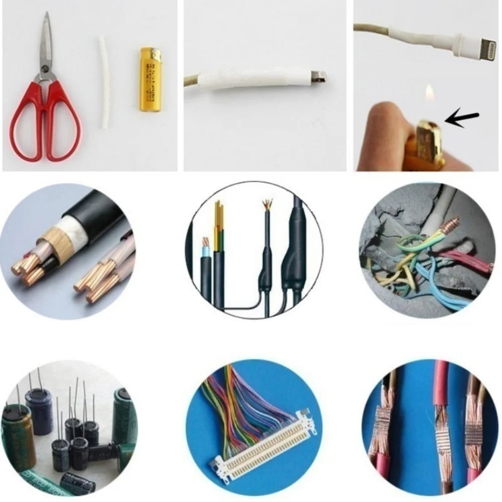 328/127/580PCS Heat Shrink Tubing Kit 2:1 Shrinkable Wire Shrinking Wrap Tubing Wire Connect Cover Protection with Hot Air Gun