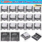 DFPlayer Mini MP3 Player Module TF Card U Disk Mini MP3 DF Player Audio Voice Module IO/Serial Port/AD MP3-TF-16P for Arduino