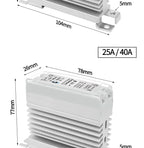 LCTC Solid State Relay DIN Installation DC-AC AC-AC DC-DC Single-Phase Relay With Radiator 10a15a25a40a SSR