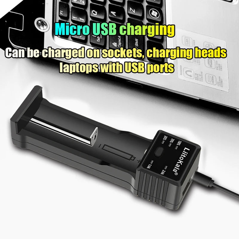 LiitoKala Lii-100C Lii-100 B Battery Charger For 18650 18350 26650 16340 RCR123 14500 3.7V 1.2V Ni-MH Ni-Cd 2A USB Smart Charger