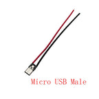 2 Pin Micro USB Male Female Jack Type C USB Plug Soldering Wire Connector Charging Port Interface Charging Socket DIY 10CM