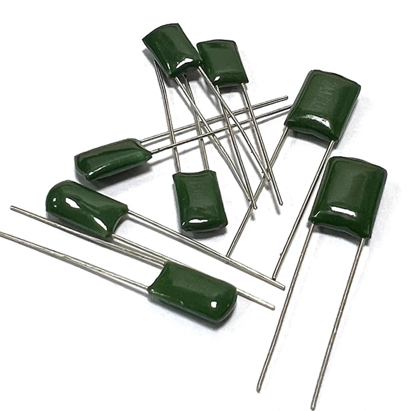 50pcs Polyester Film Capacitor 2A471J 2A102J 2A152J 2A222J 2A392J 2A332J 2A472J 2A103J 2A473J 2A104J 100v 100nf 10nf 1nf 22nf