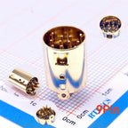 2 10 50 200 Pcs Mini Din Plug 9 10 PIN Circular Connector Male PCB Solder Through Holes Machined Terminals Gold Plated