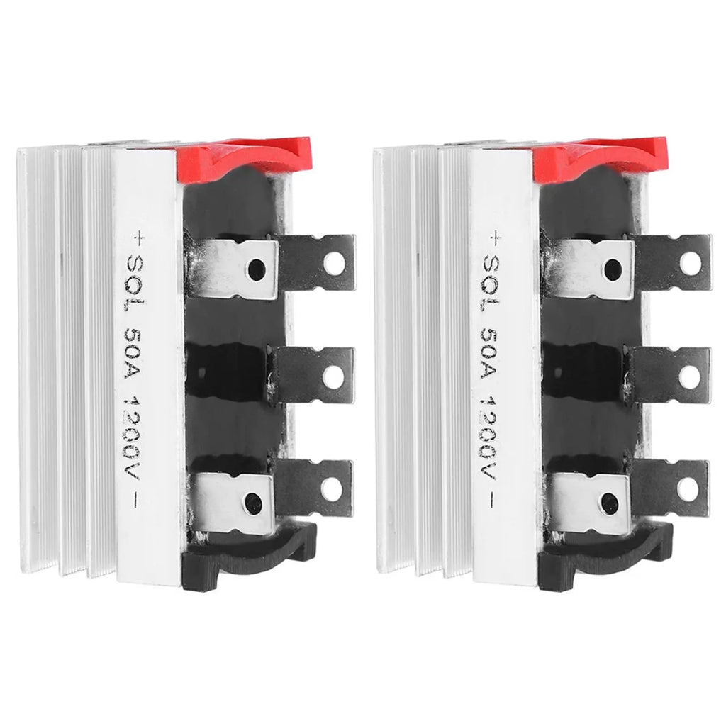 2pcs Bridges Rectifier Metal 3 Phase Full Bridges Diode Dc To Ac-Power Rectifier For Industrialised Remote Control Systems Power