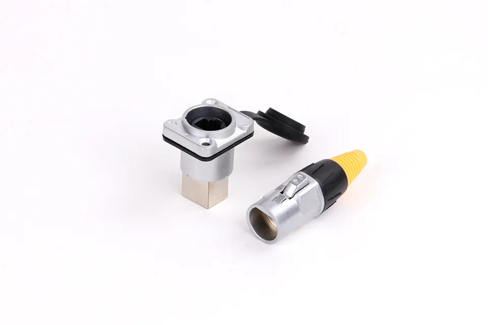 10pcs Waterproof D type RJ45 Connector Female to Female Socket Metal Shell Chassis Panel Mount Network Ethernet RJ45 Adapter