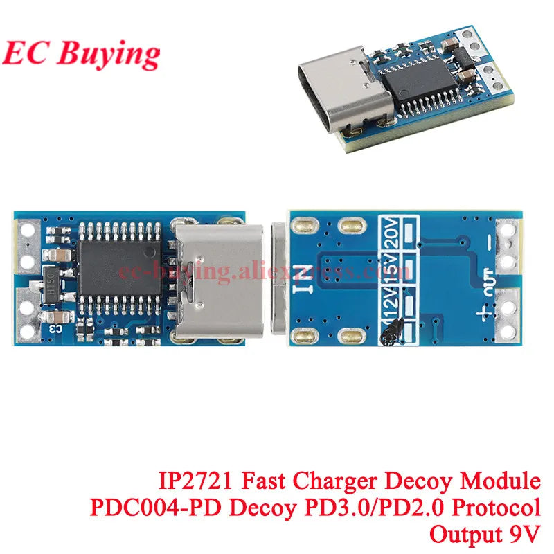 ZY12PDN Type-C USB-C PD2.0 PD3.0 to DC Fast Quick Charger Charging Trigger Polling Decoy Board Module 5V 9V 12V 15V 20V PDC004