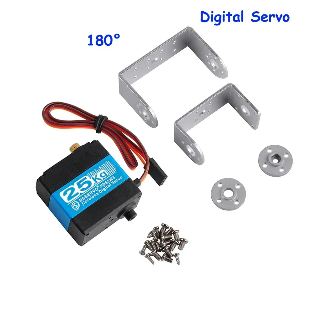 High Speed Torque Dsservo Robot Digital 25kg Servo RDS3225 Metal Gear U Bracket IP66 Waterproof Motor For Arduino RC Car DIY Toy