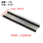 10PCS 1X40 Pin Single Row MALE 2.54MM PITCH 11MM/15MM/17MM/21MM/25MM LONG PIN Header Connector Strip 1X40pin 1*40 40P 40Pin