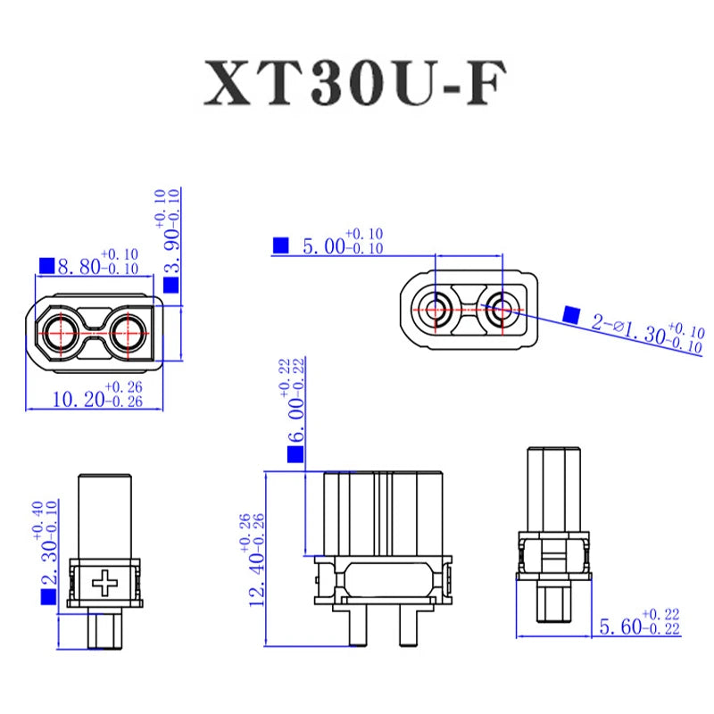 1/5/10PCS XT30U Male Female Bullet Connector Plug the Upgrade XT30 For RC FPV Lipo Battery RC Quadcopter XT30U-M XT30U-F