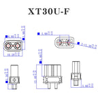 1/5/10PCS XT30U Male Female Bullet Connector Plug the Upgrade XT30 For RC FPV Lipo Battery RC Quadcopter XT30U-M XT30U-F