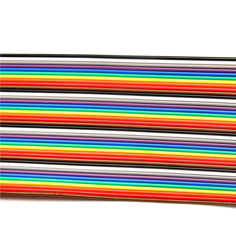 40 Pin 1.27mm Pitch Colorful Flat Ribbon Cable, IDC FC Dupont Wire Connector, Flexible FPC Jumper for DIY Electronics