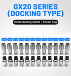 5/10Set GX12 GX16 GX20 Aviation Connector 2 3 4 5 6 7 8 9 10 12 14 15 Pin Docking Fixing Circular Metal Male Female Plug Socket