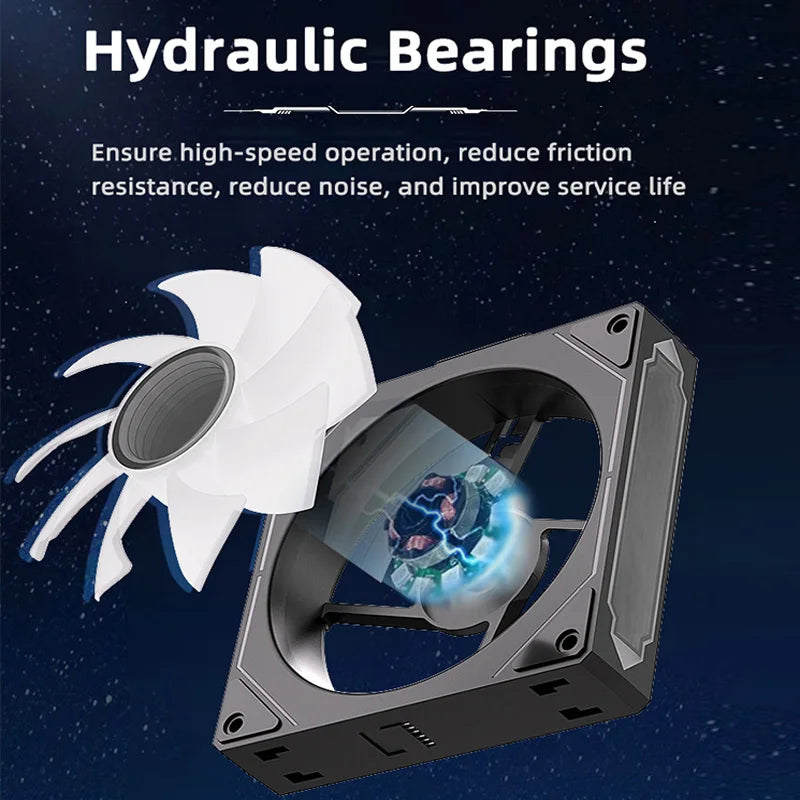 Coolcirc ARGB Infinity Mirror PC Case Fan - 3-Pack 120mm Free Wire-Splicing Cooling Fan with PWM Silent Fan for Computer Case