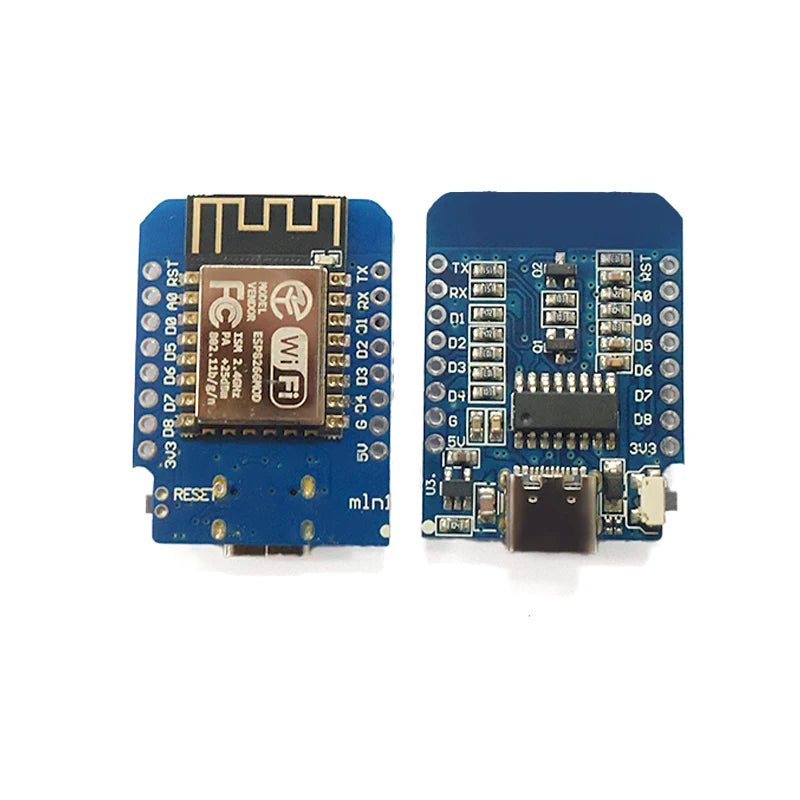 ESP8266 NodeMCU D1 Mini WiFi Dev Board Type-C CH340C 4MB Flash Compatible with Arduino IDE for IoT Smart Home Power Bank Wemos