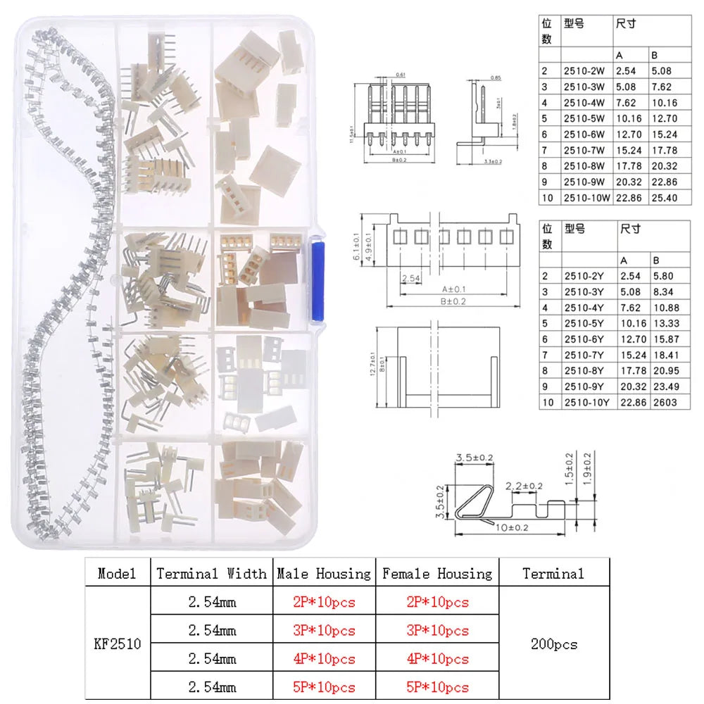 1.25mm PH2.0mm XH2.54mm MX3.0mm VH3.96mm Pitch Terminal Male Female Pin sm Dupont Connector Kit