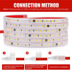 Dimmable LED Strip Light 220V Switch EU Power Dimmer Kit Waterproof 2835 120LEDs/M High Bright Flex Tape Home Decor 0.5M 10M 20M