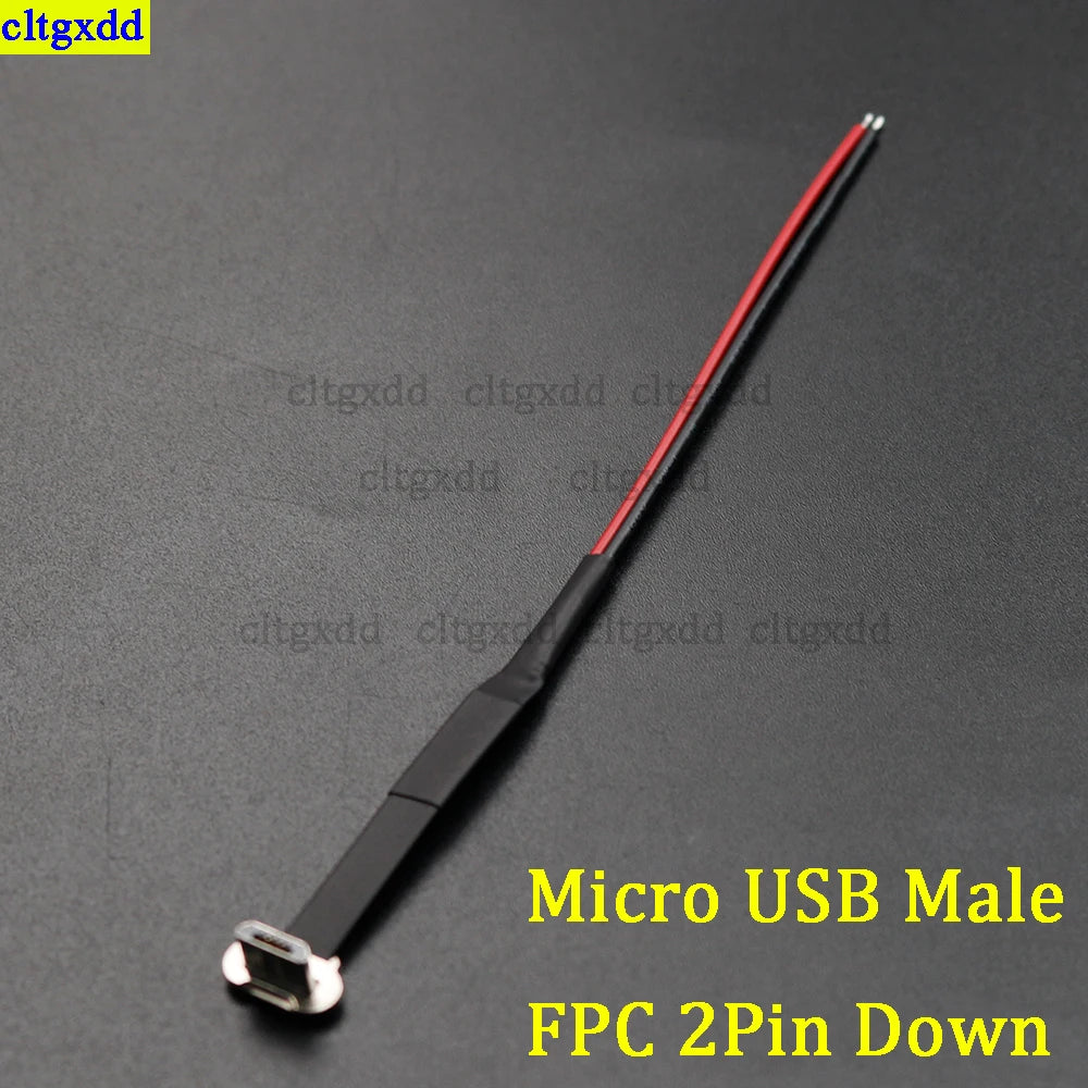 ClTGxDD 1 Piece USB C Type-C FPC 2-Pin 3-Pin with Resistor R1 Soft Flat Cable Male Head Mobile Phone Fast Charging Cable Extensi