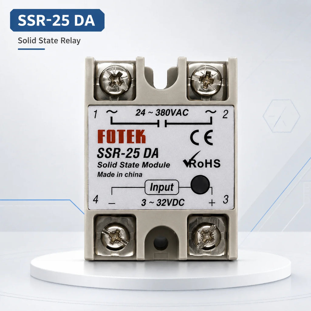 Solid State Relay SSR DA Single Phase 10A 25A 40A 60A 80A 100A 3-32VDC Input 24-380VAC Output for PID Temperature Control