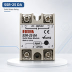 Solid State Relay SSR DA Single Phase 10A 25A 40A 60A 80A 100A 3-32VDC Input 24-380VAC Output for PID Temperature Control