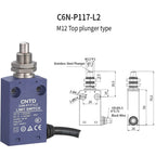 CNTD Micro Limit Switch C6N Series C6N‑101 C6N‑102 C6N‑111 C6N‑121 1NO1NC 10A 250V IP67 Waterproof For Automated Machinery
