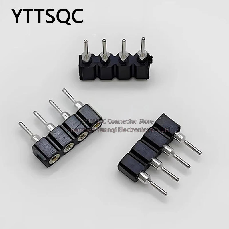 1P-40P 2.54mm Round Hole Straight Pin Single Row 0.1" Breakable Stackable PCB IC Crystal Transistor Female Tin Pin Header Socket