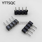 1P-40P 2.54mm Round Hole Straight Pin Single Row 0.1" Breakable Stackable PCB IC Crystal Transistor Female Tin Pin Header Socket