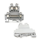 UKK 3 Double Layer Terminal Block, 5.2mm Width, 24A 500V, PA66 V0 Flame Retardant, Screw Clamp, 10pcs (For DIN Rail NS35)