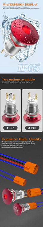 LB12E-M Mini Emergency Stop Button with LED Light Elevator Machine Tool Safety STOP Switch Self-locking / Momentary Selectable